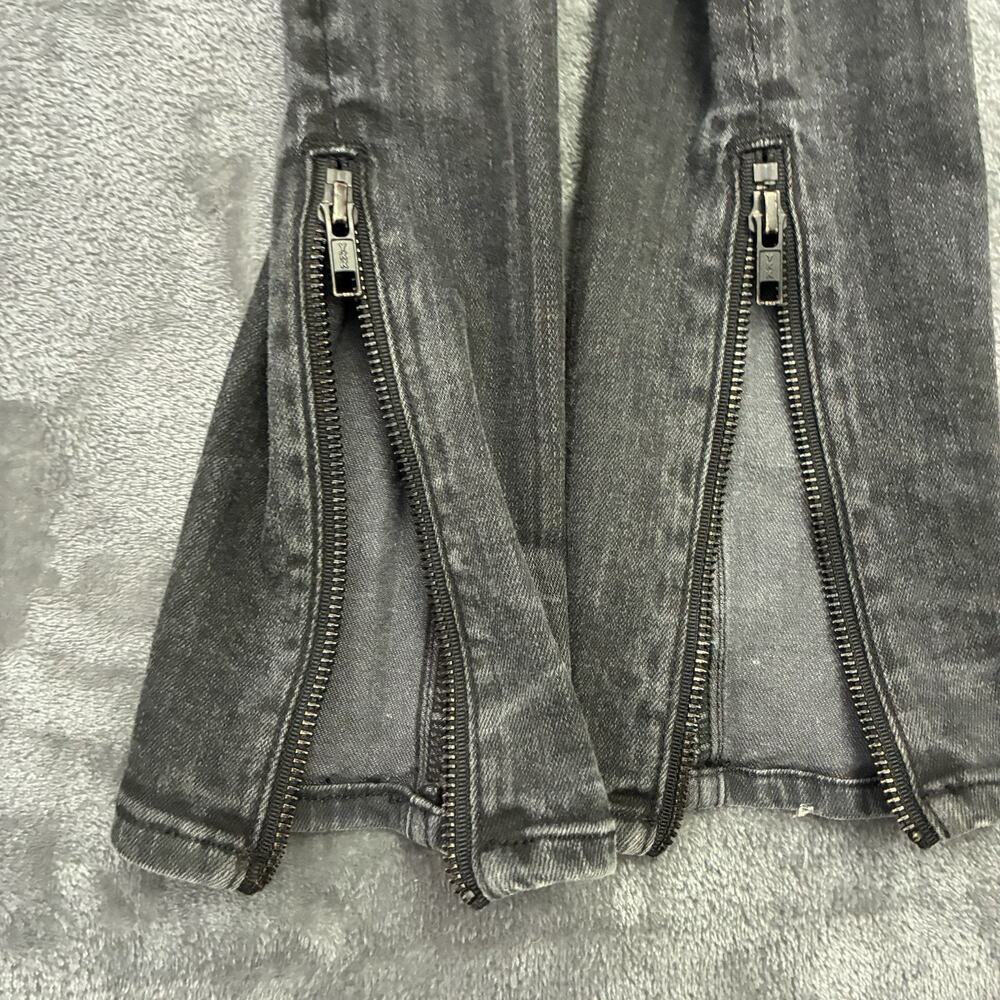 Rag & Bone Jeans Womens 27 Black Skinny Moto Distressed Zippered Leg - Picture 8 of 13